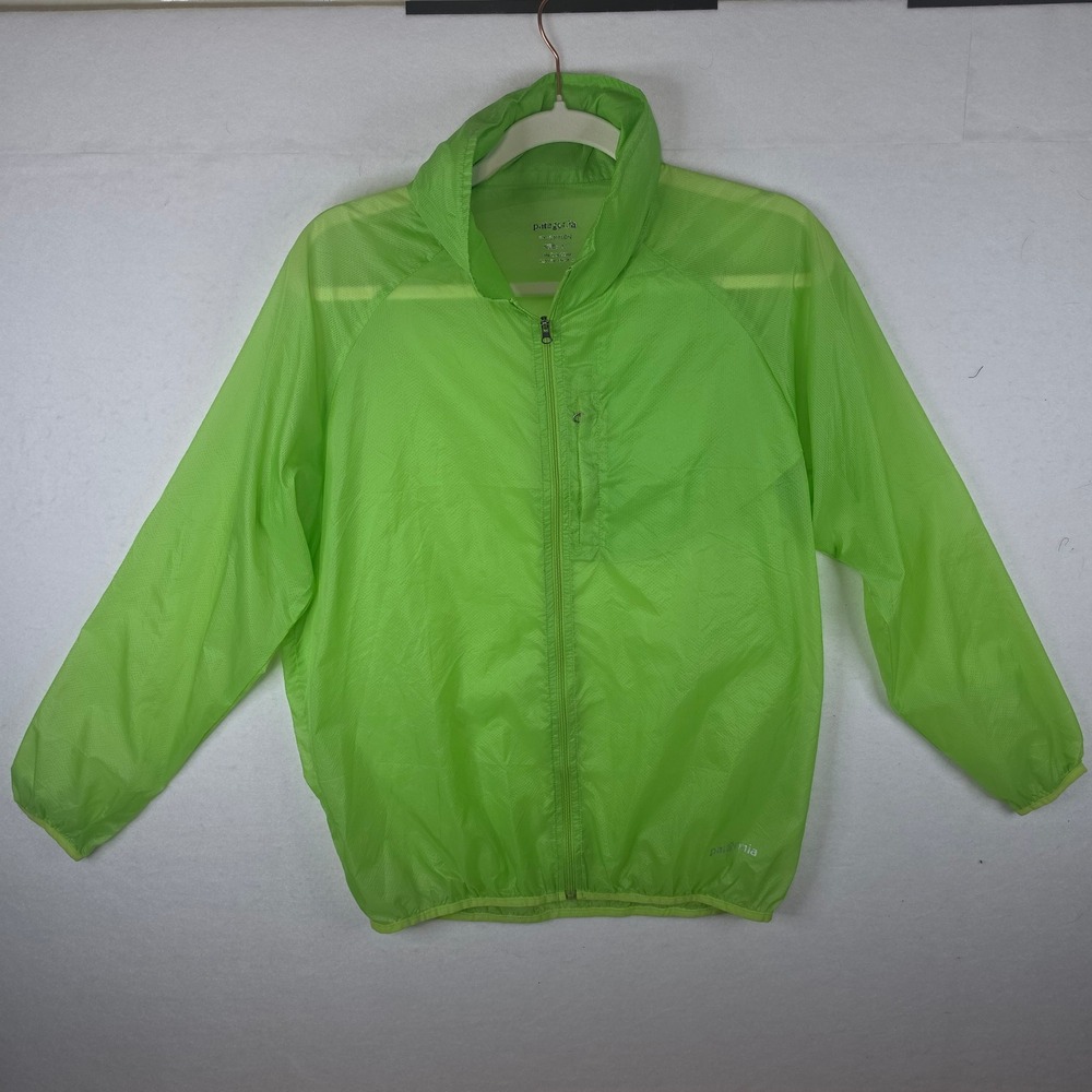 Patagonia Houdini Packable Hooded Windbreaker Jacket Lime Green Large